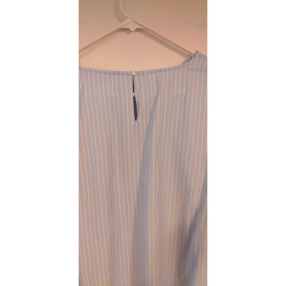 Walter Baker Blouse Light Blue white stripes Bell Sleeve Cotton Top blouse M - Picture 6 of 7